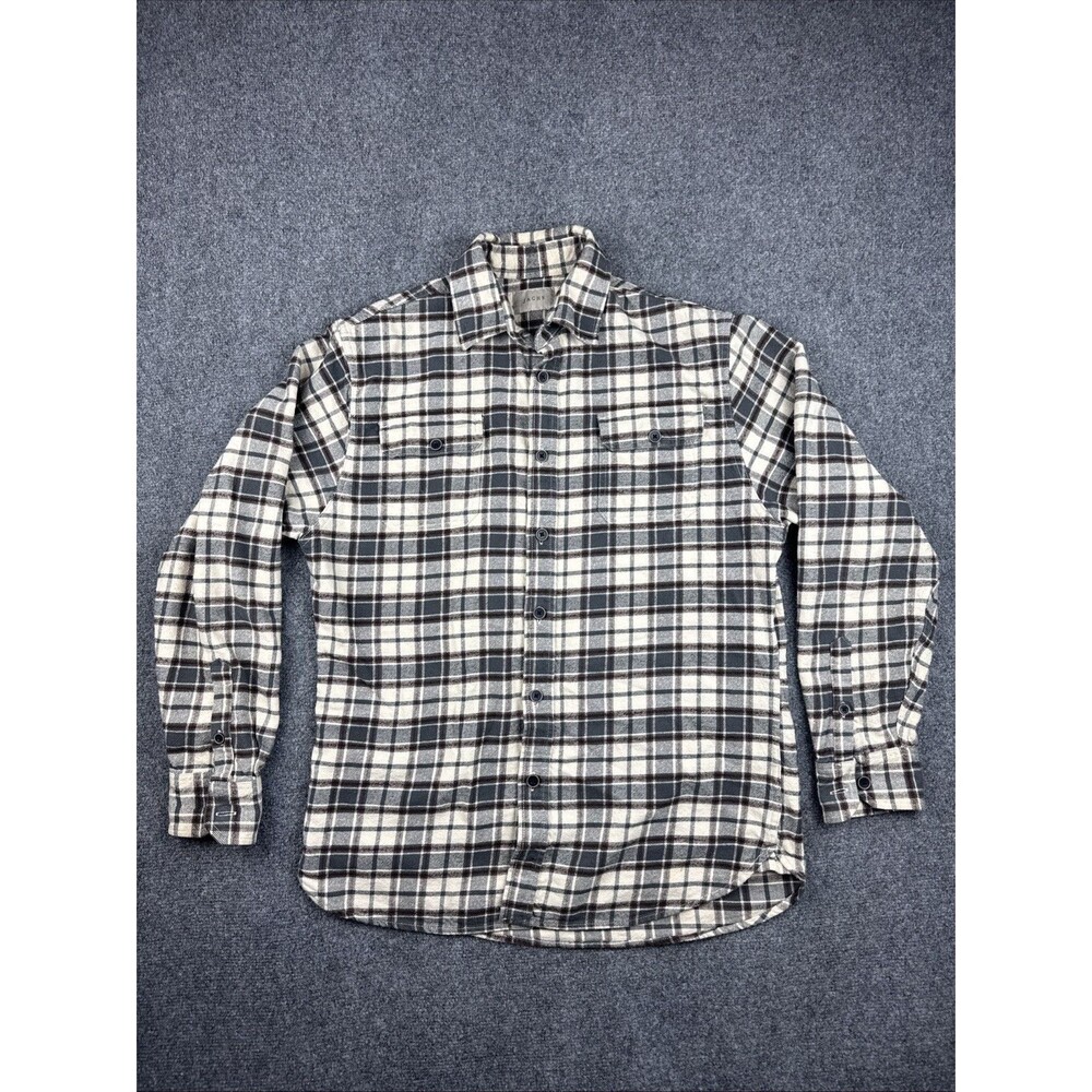 Jachs Mfg Co Long Sleeve Plaid Flannel Button Shirt Men’s Medium Brown Gray
